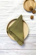 Льняные салфетки TouchableLinen 1 шт Оливковый Салфетки для сервировки стола 30х30 см - изображение 1