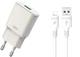 Сетевое Зарядное Устройство XO L92D QC3.0 18W 1USB + кабель Lightning XO (Белый) - изображение 1