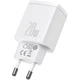 Мережевий зарядний пристрій Baseus Compact Quick Charger USB+Type-C (20Вт, 3A, адаптер, 2 роз'єми, швидка зарядка) - Білий - зображення 4