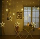 Світлодіодна гірлянда штора з фігурками Xmas Star Curtain WW 7401 3х0.8 м Зірки Тепле біле світло - зображення 5