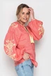 Вышиванка женская Narodnyy Butik коралловый лен желтая вышивка 1046.1 54 - изображение 2