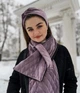 Тёплый бархатный стёганный шарф "Нью Йорк" цвета пыльной розы - изображение 2