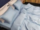 Комплект постільної білизни Komfort-tekstil LUX LIGHT BLUE 1/1 см (Євро на різ./Сатін-страйп) - зображення 6