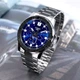 Наручний годинник з мінеральним склом Casio MTP-VD300D-2E Срібло\Синій екран - зображення 1
