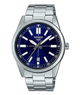 Наручные практичные часы Casio MTP-VD02D-2E Серебро\Темно-синий экран - изображение 2