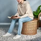 Пуф з місцем для зберігання IKEA TOLKNING ротанг ручної роботи (905.126.66) - зображення 4