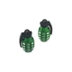 Колпачки на ниппель для велосипеда, скутера, мото Лимонка Green/Silver, 2 шт (67337-2) - изображение 1