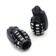 Колпачки на ниппель для велосипеда, скутера, мотоцикла Лимонка Black/Silver, 2 шт (67335-2) - изображение 1