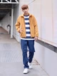 Мужская флисовая куртка Uniqlo теплая кофта на молнии 1159770261 (Желтый, XL) - изображение 6