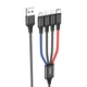 Кабель HOCO X76 Super (4 в 1) USB - Lightning / Lightning / Micro USB / Type-C (2A) (1M) Чорний-червоний-синій - изображение 1