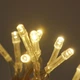 Гирлянда на батарейках 50 LED белая теплая светодиодная гирлянда на прозрачном проводе 2 Режима - статический, мигающий - изображение 2