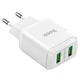 Зарядний пристрій Hoco N6 dual USB 18W , 3A output support for QC3.0/QC2.0, FCP, AFC Білий - зображення 2