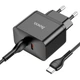 Зарядное устройство Hoco N29 Triumph wall charger, dual Type C 35W output, EU plug Type-C to Type-C Черный - изображение 3