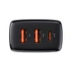 Сетевое зарядное устройство на 30 Вт BASEUS Compact Quick Charger (2USB/1Type-C, QC/PD, 30W, 3A). Black - изображение 2