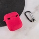 Силиконовый футляр с микрофиброй для наушников Airpods 1/2 Красный / Rose Red - изображение 5