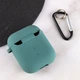 Силиконовый футляр с микрофиброй для наушников Airpods 1/2 Зеленый / Pine green - изображение 4