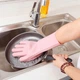 Силіконові рукавички Magic Silicone Gloves Pink для прибирання чищення миття посуду для дому Колір рожевий 4482411 - зображення 2