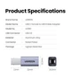 Переходник UGREEN US382 USB C на USB B Printer Adapter для принтера, жесткого диска, док станции, факса Grey (20120) - изображение 9