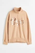 Толстовка оверсайз для девочки H&M 146-152 размер бежевая 1094718001 - изображение 3