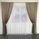 Шторы из сетки 200x270 cm (2 шт) и тюль 400x270 cm ALBO Кофейные - изображение 1