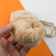Варежки для малышей зимние с мехом на 2 - 3 года на веревочке со смайликом (арт. 22-25-40) бежевый - изображение 3