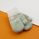 Варежки для малышей зимние двойные на 1 - 2 года с котиками (арт. 22-7-42) зеленый - зображення 2