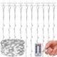 Гірлянда водоспад (штора) Springos 2 x 2 м 200 LED Pilot USB CL4021 Cold White - зображення 5