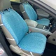 Накидки на сидіння з алькантари Lux ПАЙКА, Квадратний ромб бірюза. Преміум+. Передній комплект - изображение 1