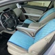 Накидки на сидіння з алькантари Lux ПАЙКА, Квадратний ромб бірюза. Стандарт. Передній комплект - изображение 2