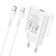 Зарядное устройство с быстрой зарядкой + кабель Lightning Apple HOCO N22 |1Type-C, 25W| Белый - изображение 1