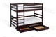 Двухъярусная кровать из дерева Сосна 90*200 Дуос Классик MECANO цвет Темный орех 11MKR01 - изображение 4