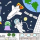 Розмальовка-віммельбух OZZO Пригоди в космосі 84 ​​х 60 см (020982) - зображення 4