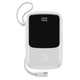 Повербанк портативное зарядное устройство Power Bank Baseus Q Pow 10000 mAh premium 15W 3A с технологией QC3.0+PD3.0 и Type-C кабелем карманная стильная батарея Mini White - изображение 3