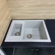 Кухонная мойка гранит ADAMANT Duplex 610x495x200 Светло-серый-09 с сифоном Nova - изображение 5
