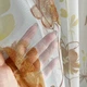 Яркие короткие тюлевые шторы для кухни Adagio Windows Decor Флора - коричневая цветочная занавеска 150х170см (2шт) - изображение 4