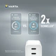 Высокоскоростное зарядное устройство Varta High Speed Charger 65W технология GaN 2 x USB Type C PD, 1 x USB QC - изображение 7