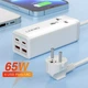 Мережевий фільтр-подовжувач Ldnio 5в1 65W (2xUSB, 2xType-C + розетка) Quick charge 4.0 - зображення 1
