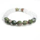 Браслет из натуральных камней Stonest Line Olive White 14 (br018-14) - изображение 1