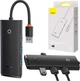USB-хаб Baseus Lite Series 4-Port USB-A HUB Adapter USB-A to USB 3.0*4 25cm WKQX030001&nbsp;Black - изображение 2