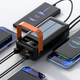 Power Bank с солнечной батареей Kamry 50000 mAh реальная ёмкость с экраном, фонариком, 4хUSB, кабеля 4в1 MicroUSB/Lightning/Type-C/USB Черный - изображение 3