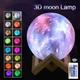 Улучшенный настольный светильник Луна 3D Moon Night Light Космос ПУЛЬТ + 16 цветов ночник - изображение 1