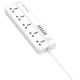 Сетевой удлинитель фильтр LDNIO SC5614 |2500W, 2M, 5 розеток, 3USB, 3.4A/17W| White - изображение 2