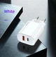 Сетевое зарядное устройство на 20 Вт USAMS Fast Charger T35 (1USB/1Type-C, 20W, PD3.0/QC). White - изображение 3