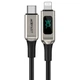 Кабель USB Acefast C6-01 с дисплеем, Type-C to Lightning, PD 30W, 1.2m, серебристый - изображение 1