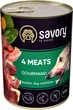 Влажный корм Savory для взрослых собак с четырьмя видами мяса 400 г - изображение 1
