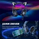 Ігрові навушники Onikuma K9 з мікрофоном та LED RGB підсвічуванням котячі вушка провідні Black - зображення 7