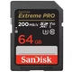 Карта памяти SanDisk SD 64GB C10 UHS-I U3 R200/W90MB/s Extreme Pro V30 (SDSDXXU-064G-GN4IN) - изображение 1