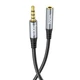 Кабель Hoco UPA20 3.5 audio extension cable male to female(L-1M) Metal Gray - изображение 2