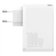 Мережевий зарядний пристрій 100W Baseus Quick GaN2 Pro QC4.0+PD3.0 2USB+2Type-C 5A + кабель Baseus Type-C to Type-C 100W 20V/5A 1м White (CCGAN2P-L02) - зображення 6