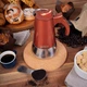 Кавоварка The London Sip Coffee Pot з нержавіючої сталі для індукційної плити, кава, як у барі, прямо до вашого дому з сучасним хромованим кавником, мідь, 3 чашки - зображення 4